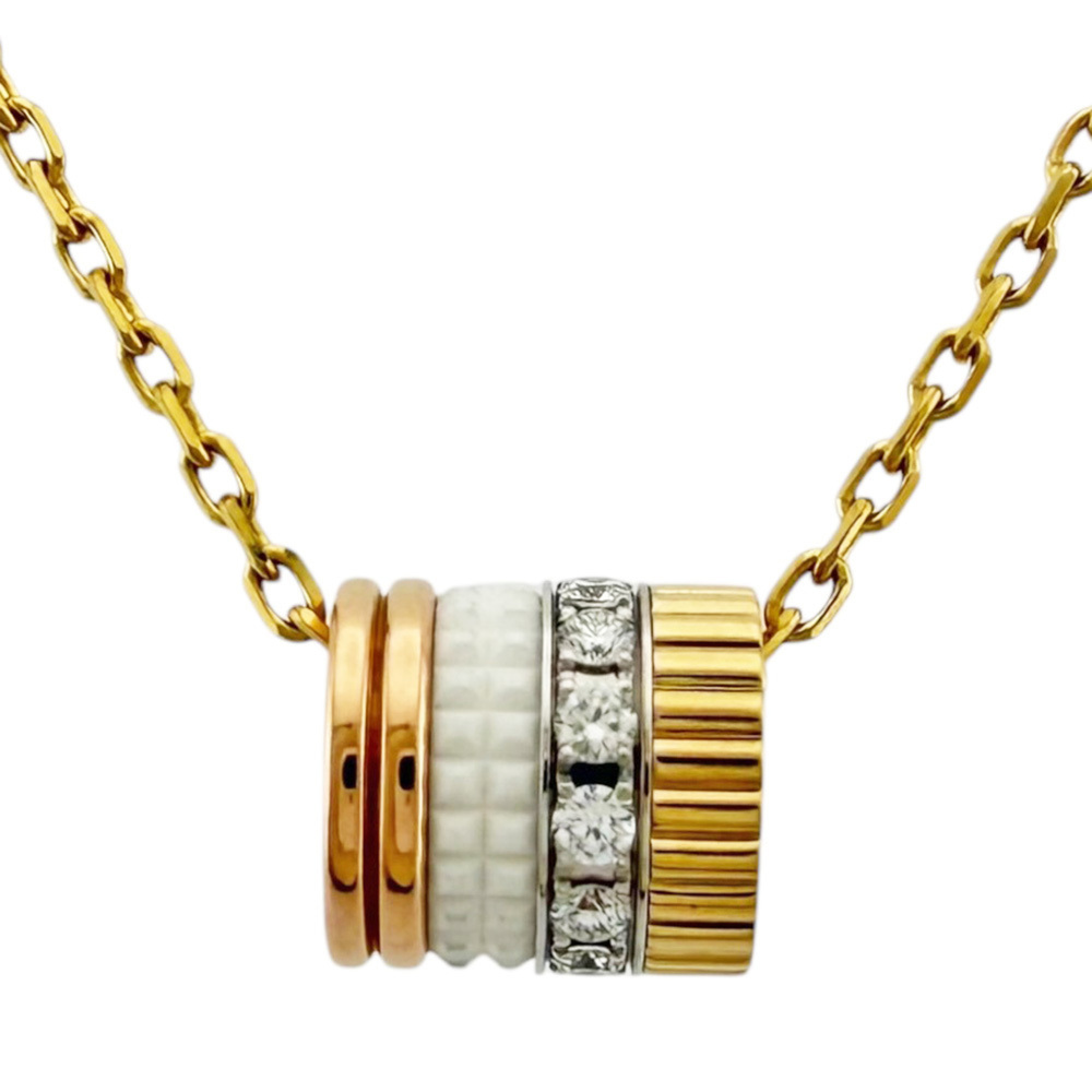 Boucheron Quatre Whites Necklace, 18K Yellow Gold Diamond Necklace for Women